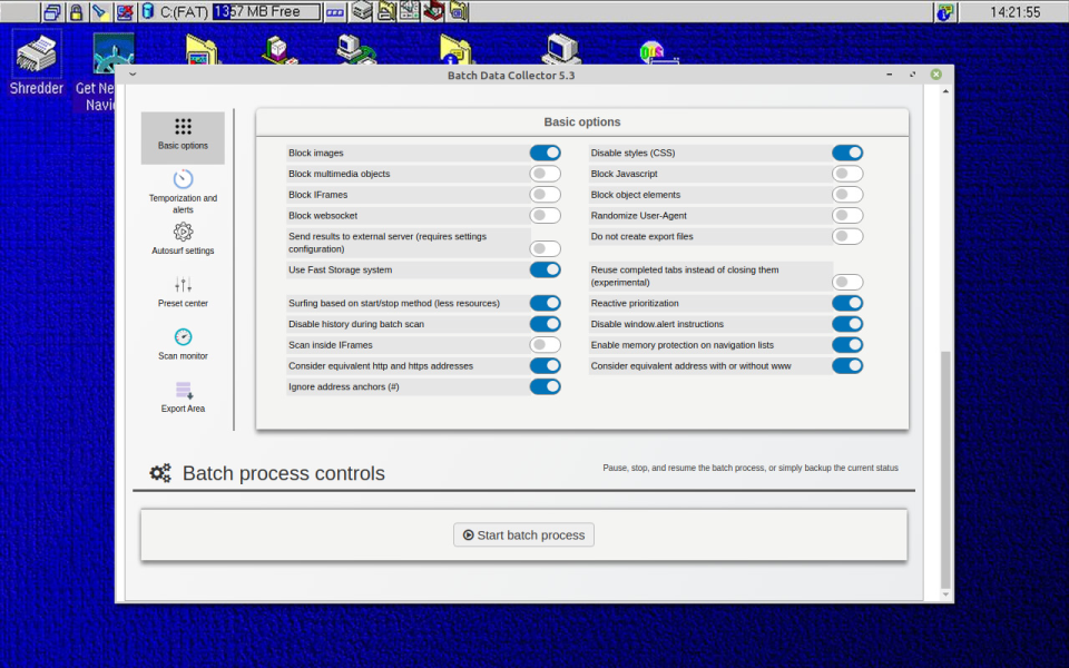 screenshot of Batch Data Collector